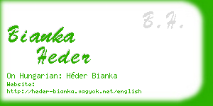 bianka heder business card