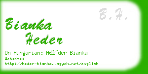 bianka heder business card